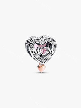 Pandora Two-tone Openwork Mom & Heart Charm